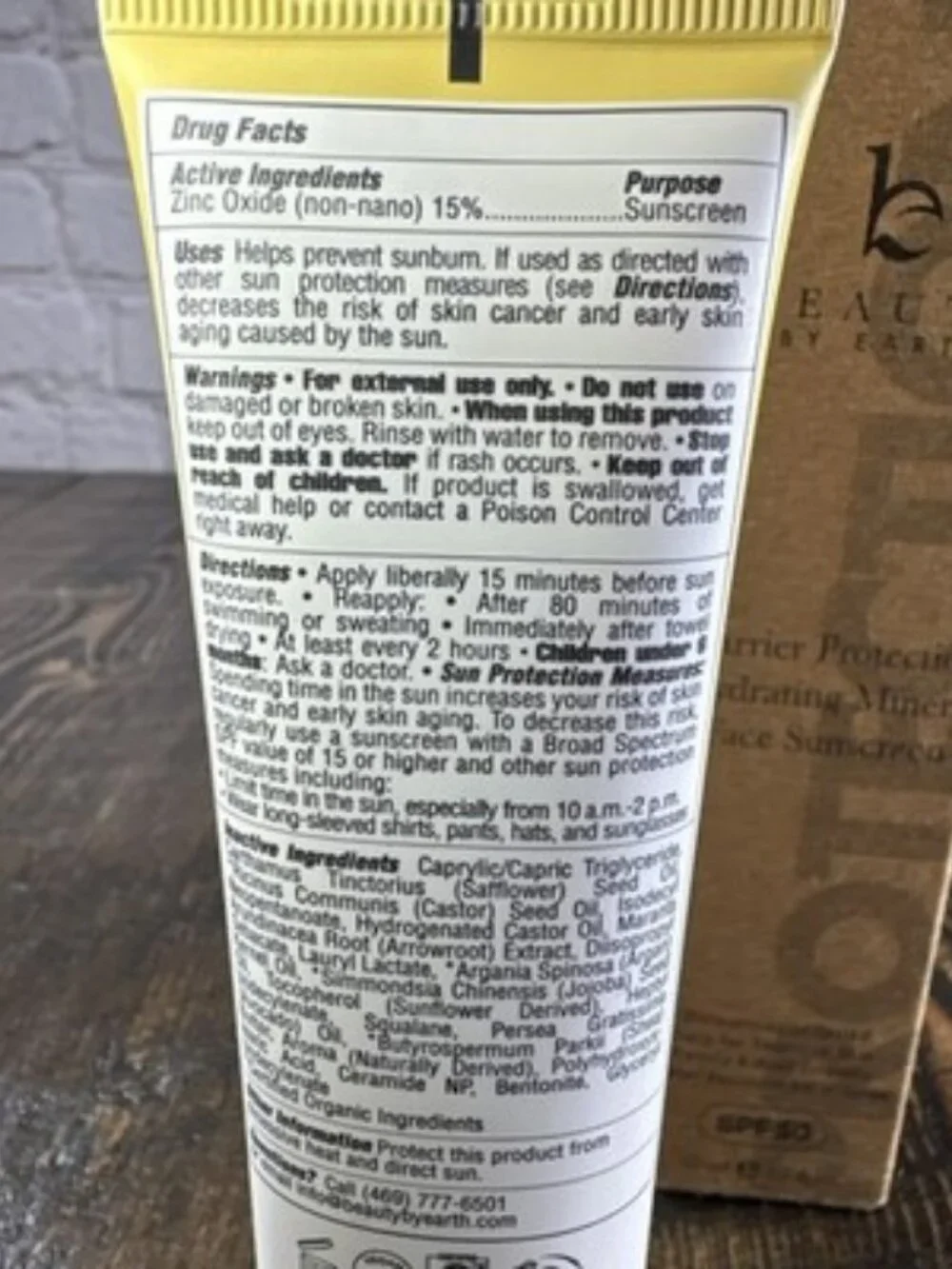Beauty by Earth Mineral Sunscreen for Face SPF 50 Reef Friendly Broad Spectrum